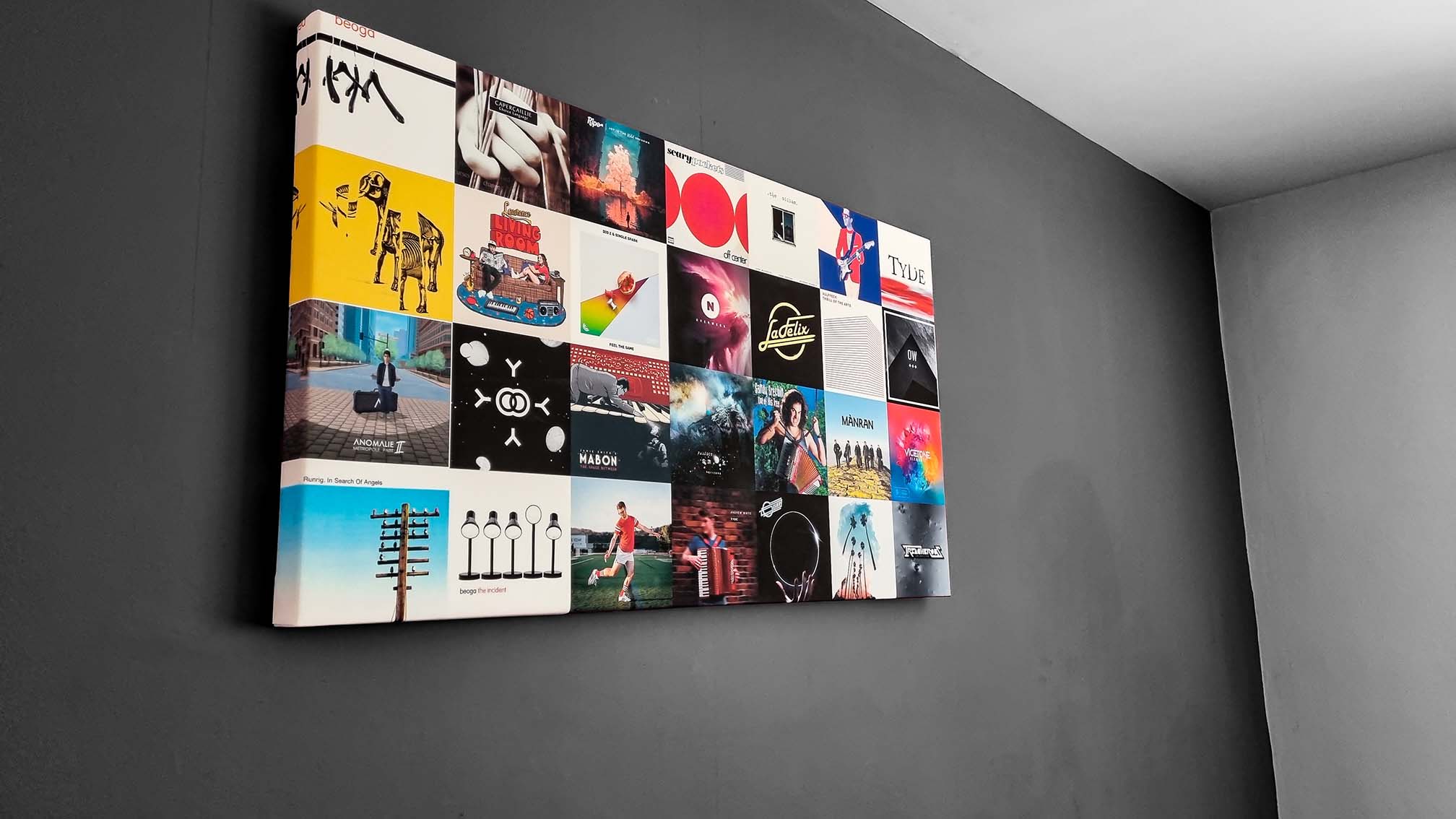 Music Album Canvas art on a grey wall